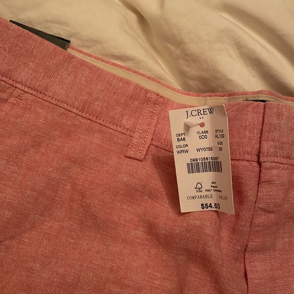 Jcrew factory. Mens salmon/ light red 9 inch inseam, 35 inch waist shorts. - Picture 2 of 3